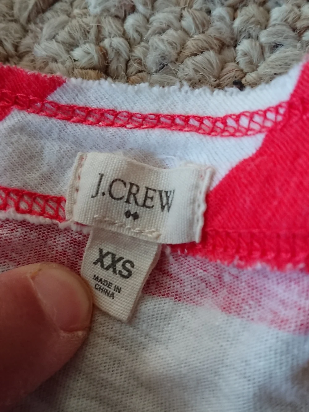 J. Crew Red and White Striped Racerback Tank size XXS
